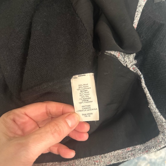 J. Crew Cashmere & Wool blend/ Black and Gray Crew Neck Sweater - Picture 9 of 9